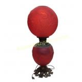 Red Frosted Glass Globe Lamp