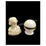 Marble Bust, Alabaster Dresser Box