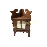 Wooden Corner Cabinet With Mirrored Doors