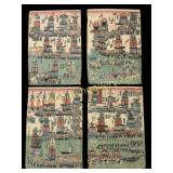 Japanese Festival Procession Woodblock Prints