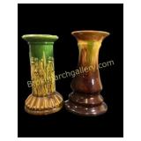 Two Art Pottery Pedestal Stands