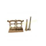 Wooden Spool Rack with Brass and Metal Nozzles