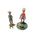 Hand-Carved Painted Wooden Figures