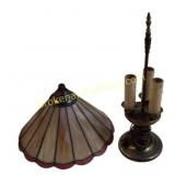 Stained Glass Lamp with Metal Base