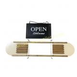 Double-Sided Open/Closed Sign and Retail Sign Hold