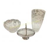 Cut Crystal and Silver Basket Grouping
