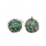 10" Green Glass Fishing Floats