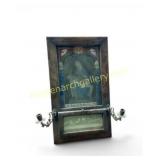 Wooden Religious Display With Candle Holders
