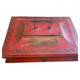 Antique French Red Morocco Folio Box