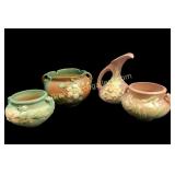 Four Pieces Roseville Art Pottery