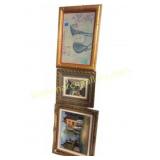 3 Framed Artworks, 17.5x12.5, 15x13,