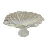 Clear Pressed Glass Pedestal Bowl