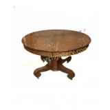 48" Round Oak Pedestal Table, 30" Tall