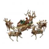 Ceramic Reindeer Serving Set and Figures