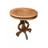 Wooden Oval Side Table, 28" Tall