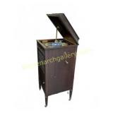 Edison Floor Model Phonograph with Records