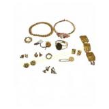 Gold Tone Costume Jewelry Lot