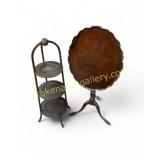 Mahogany Tilt-Top Table and Metal Stand