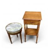 Side Tables, Wood and Marble