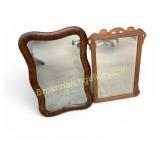 Two Wooden Frame Mirrors