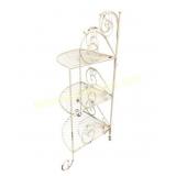 White Metal Three-Tier Corner Shelf