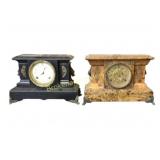 Faux Marble and Slate Mantel Clocks