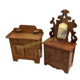 Two Miniature Wooden Furniture Pieces