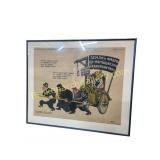 Framed Soviet Russian Civil War Propaganda Poster