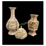 Decorative Carved Resin Vases