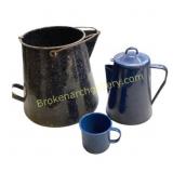Blue Enamelware Kitchen Items