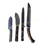 4 Custom Handmade Fixed Blade Knives