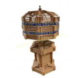 Wooden Popsicle Stick Lamp with Glass Marbles