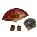 Decorative Fans and Foo Dog Figures