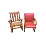 Two Assorted Vintage Oak Armchairs & Rocker
