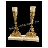 Pair Victorian Girandole Bud Vases