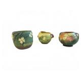 Roseville Pottery Vessels, Dogwood, Fuchsia,