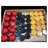 Group Bakelite Game Pieces, Snooker Balls