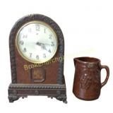Herman Miller Mantel Clock With Ceramic Pitcher