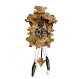 Wooden Cuckoo Clock with Carved Details