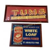 Framed Tums and Baking Powder Signs