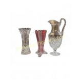 Three Assorted Cut Crystal Pieces