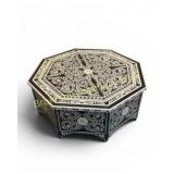 Octagonal Black Inlaid Coffee Table