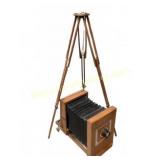 Large Format Wooden Bellows Camera with Trip