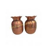 Copper Vases with Rope Accent, 6 x 9