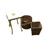 Decorative Table With Two Baskets