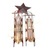 Vintage Sleds with Metal Star