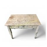 Rustic Wooden Table With Drawers