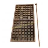 ÂWooden Tray and Heywood Wakefield Walking Stick