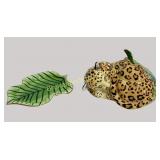 Lynn Chase Leaf Plate and Jaguar Covered Dish