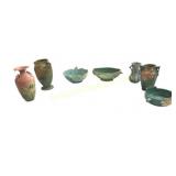 Collection of 7 Roseville & Hull Art Pottery
